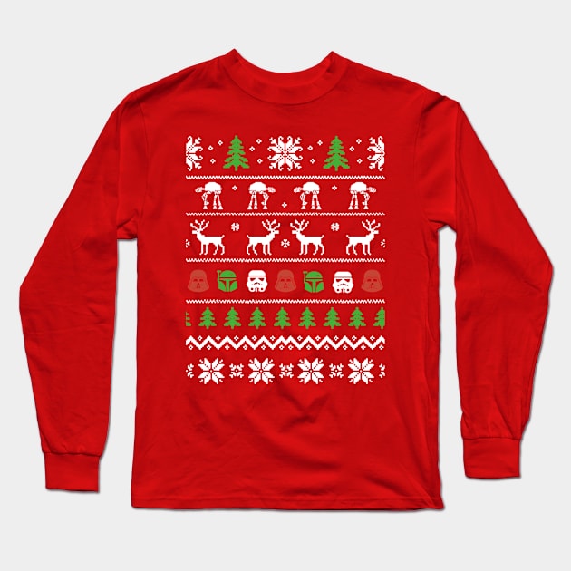 Christmas Xmas Sci-Fi Space Long Sleeve T-Shirt by fromherotozero